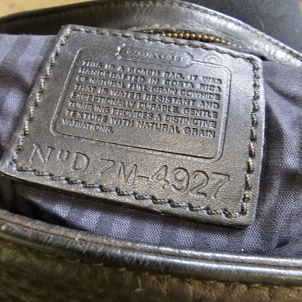 COACH Vintage Sonoma Natural Grain Leather Black Large Bucket Bag 4927 Has dama - Picture 11 of 11